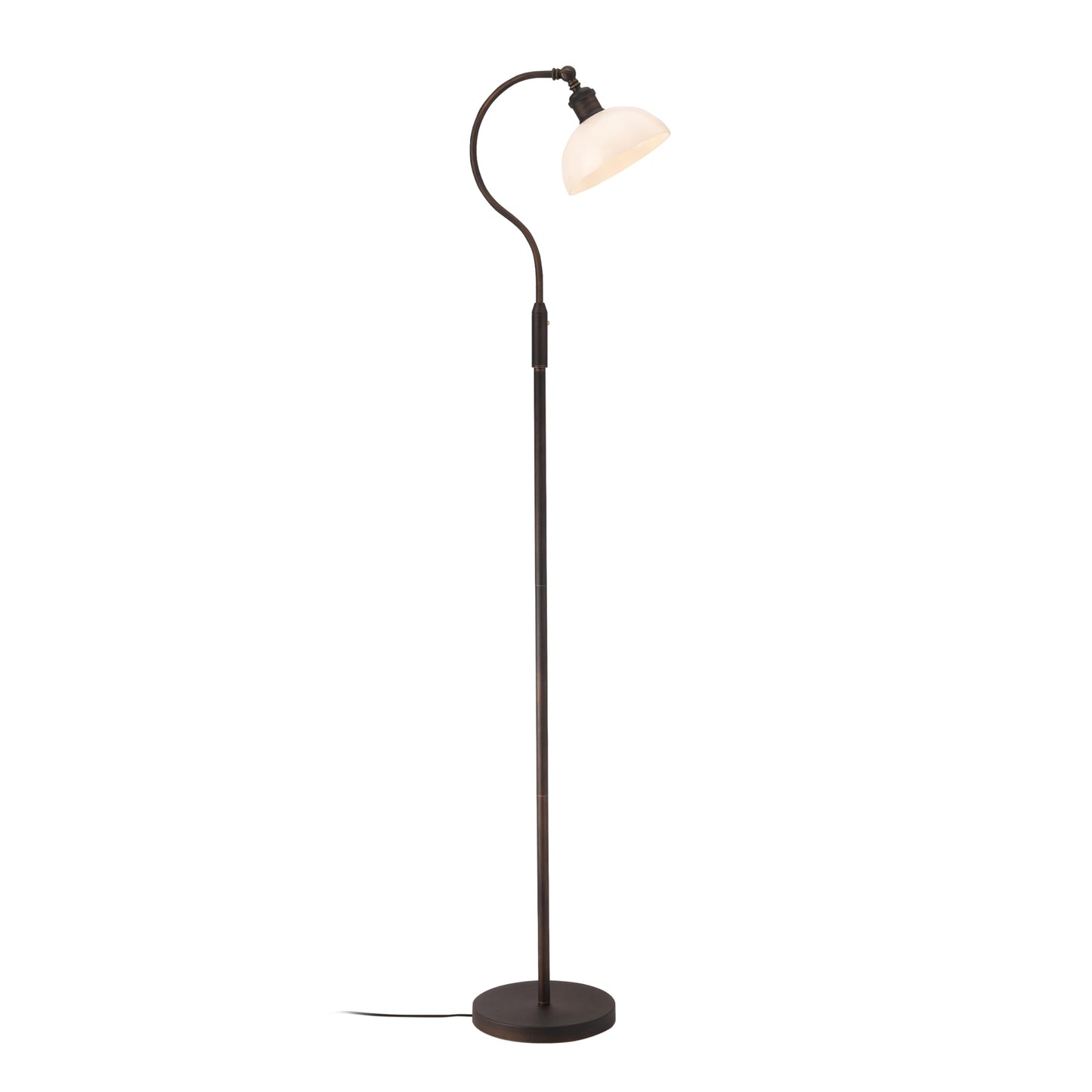 O’Bright Heritage - Banker’s Floor Lamp, 3-Level Touch Dimming, Adjustable Tilt Shade, Removable Lampshade Design, E26 Socket with 6W Dimmable LED Bulb, White Jade Glass Shade, Oil Rubbed Bronze
