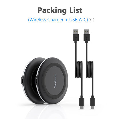 Yootech [2 Pack] Wireless Charger,10W Max Wireless Charging Pad Compatible with iPhone 17/17 Pro/17 Pro Max/Air/16/15/14/13/SE 2022/12/11,Samsung Galaxy S25/S24,for AirPods Pro 3(No AC Adapter)