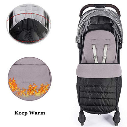 Cosytoes Footmuff, Fairy Baby Waterproof and Windproof,CosyToes Fleece Lined Universal Fitting for Pushchairs Strollers Prams Buggy (Grey)