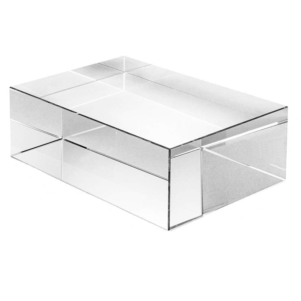 Amlong Crystal Clear Crystal Display Block (Not Acrylic), 6 inch x 4 inch x 2 inch