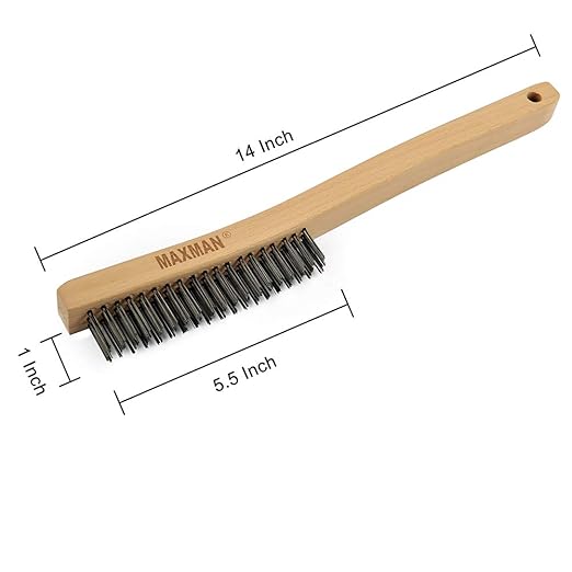 MAXMAN Wire Brush, Heavy Duty Carbon Steel and Stainless Steel Wire Brushes