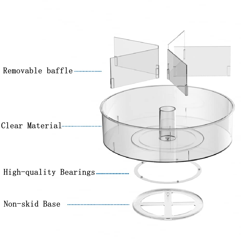 Lazy Susan Turntable Spice Rack Organizer, Food Storage Container Rotating Condiments Spinning Organizer for Kitchen Cabinets Pantry Refrigerator Countertops,Set of 2