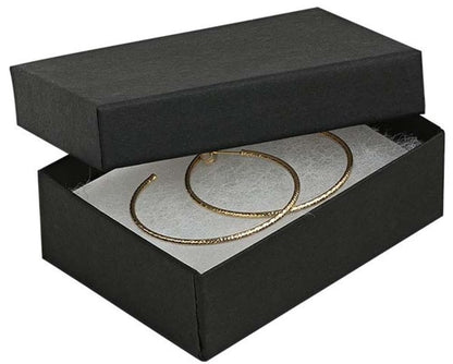 RJ Displays 100 Pack Premium Cardboard Jewelry Boxes with Cotton Filled Bulk Assorted Small Gift Boxes for Necklaces, Bracelets & Earrings (Black Matte)-Premium bulk small gift box 3.25x2.25x1 Inches