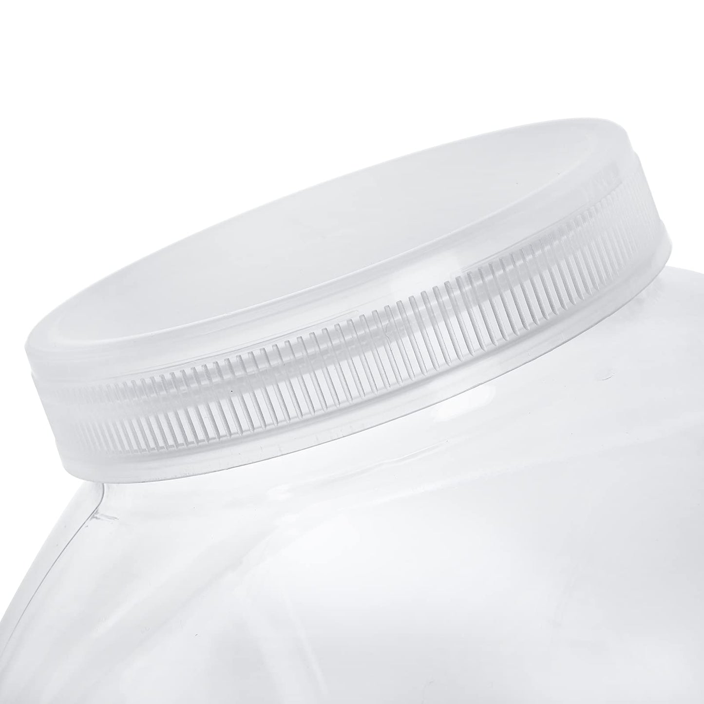 ZOOFOX 2 Pack Clear Plastic Jars, 1.5 Gallon Square Storage Containers with Screw-On Lids, Refillable Empty Jars for Kitchen & Household Storage of Dry Goods, Peanut, Candy, Airtight