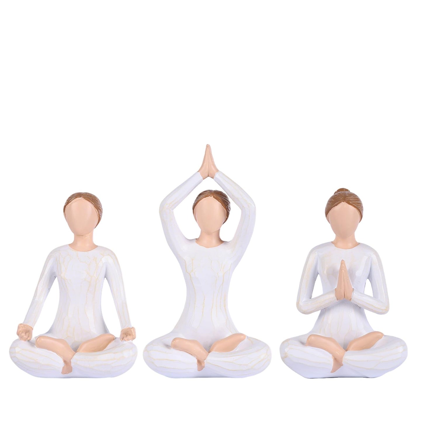 DOVDOV Yoga Figurine Set of 3, Zen Meditation Home Decor, Modern Art Pieces for Living Room Coffee Tables, Offices, Bookshelves, TV Consoles, and Mantelpiece Decorative Sculptures.
