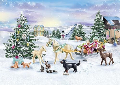Playmobil 71345 Advent Calendar - Christmas Sleigh Ride, Countdown to Christmas, Includes 24 doors to open each day in December, Christmas toy for children ages 4 years+
