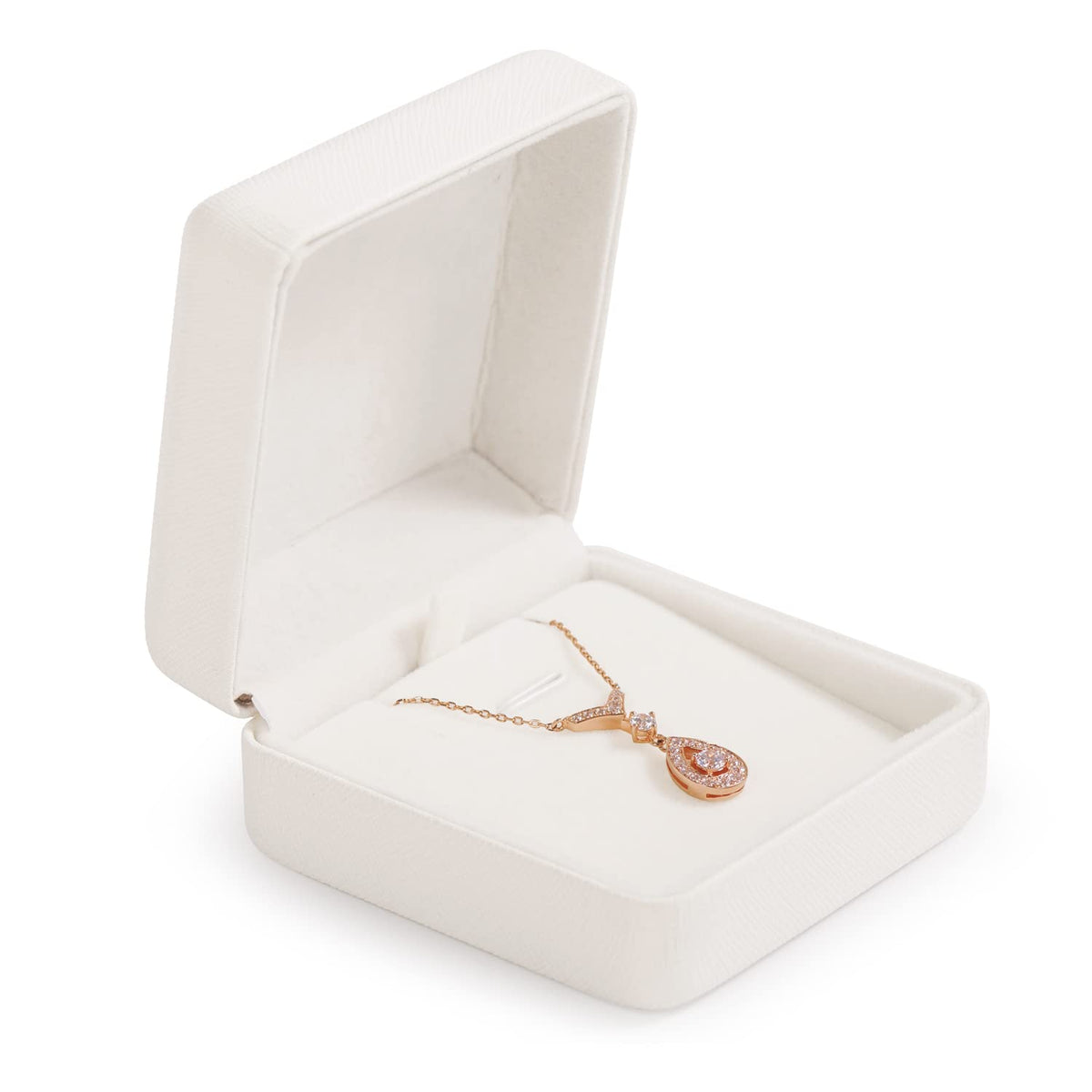 Woodten Premium PU Leather Necklace Gift Box Vintage Pendant Storage Case Velvet Interior Jewelry Pendant Necklace Box