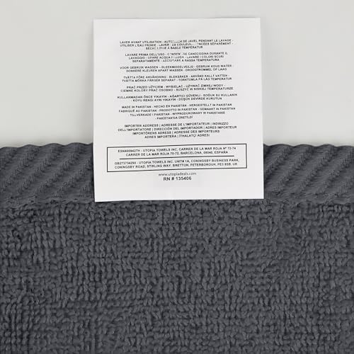 Utopia Towels - Premium Hand Towels - 100% Combed Ring Spun Cotton, Ultra Soft and Highly Absorbent, Extra Large Thick Hand towels 41 x 71 cm, Hotel & Spa Quality Hand Towels (6-Pack) (Grey)