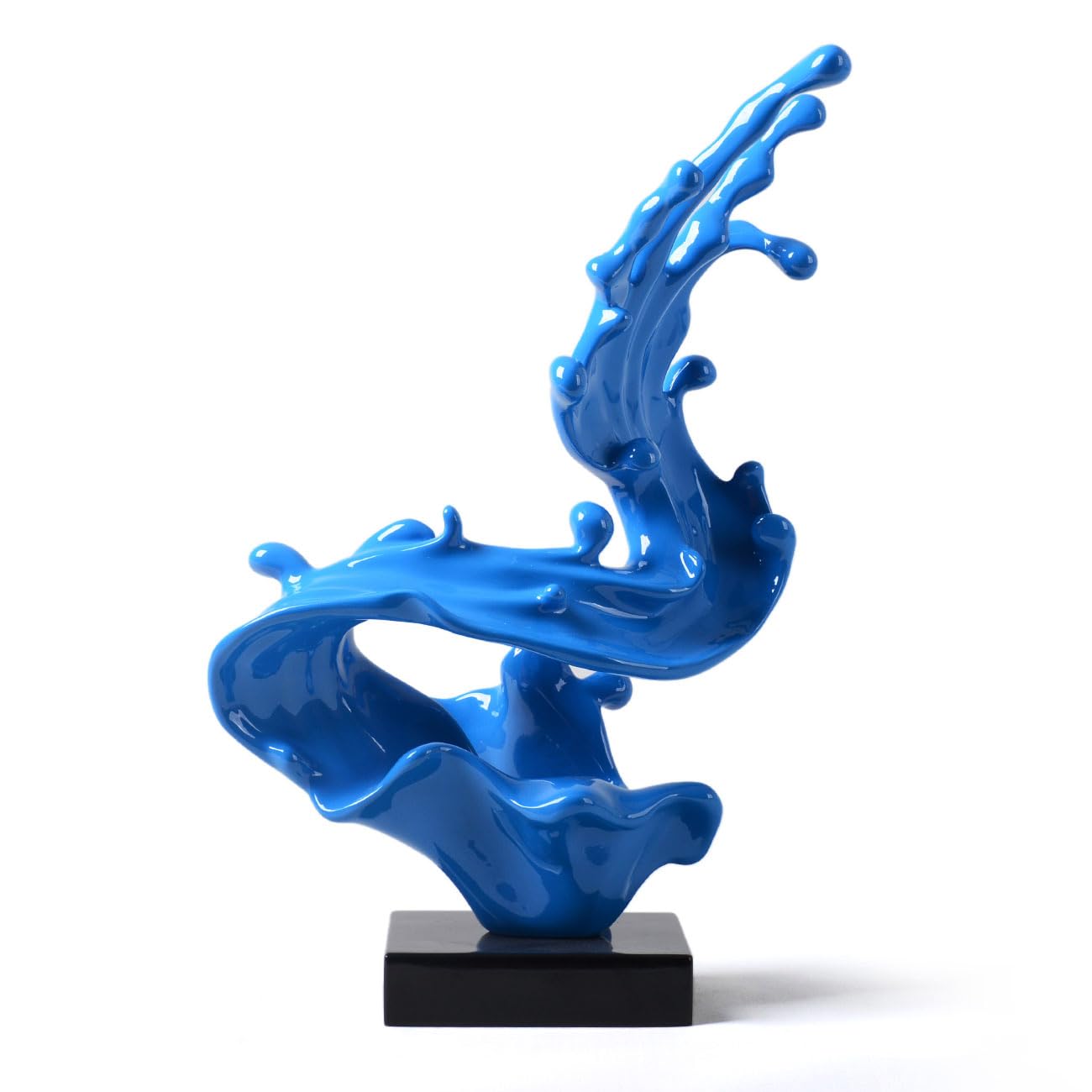 HAUCOZE Modern Sculpture Decor Abstract Sea Wave Figurine Home Art Table Centerpiece Gift for Bedroom Living Room Polyresin 16.1 Inch