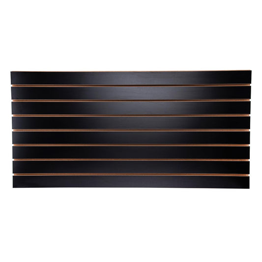 SSWBasics 4 ft x 2 ft Horizontal Black Slatwall Panels for Wall (24"H x 48"L) - Pack of 2 - Garage Wall Organizer Panels and Craft Storage Organization Slatwall Panel