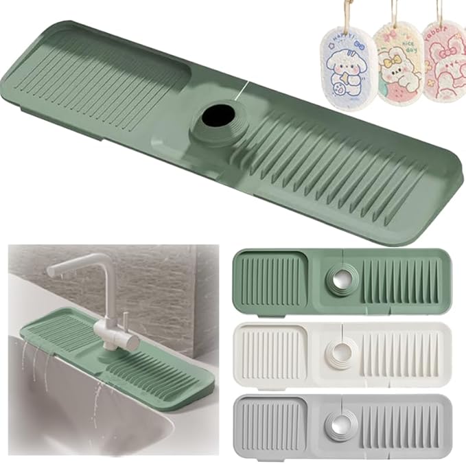 Kitchen sink faucet guard, 17.7”silicone sink splash guard, Faucet splash guard