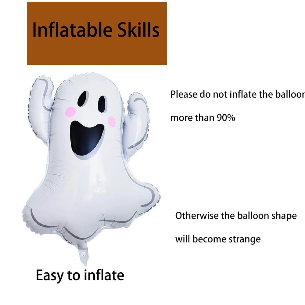 White Ghost Balloons Halloween Foil Balloons for Ghost Themed Party Decoration Supplies Halloween Birthday Decoration Decor Ballons Arch Kits Party Balloon Set 3pcs