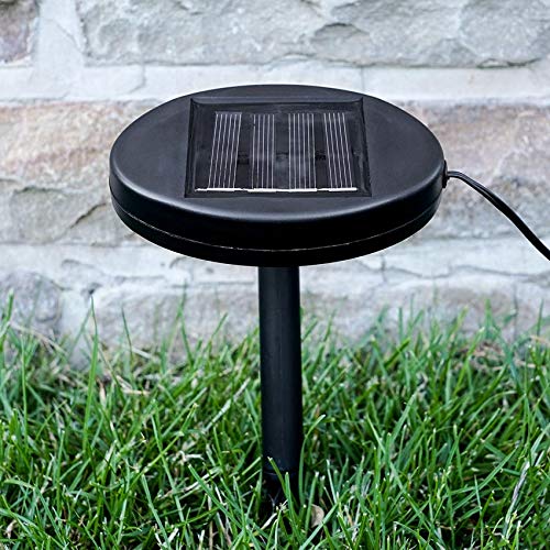 Festive Lights - 10m Solar Power Multi Function Fairy String Lights with 100 Warm White LEDs - IP44 Rated, Outdoor Decorative Lighting - External Panel, Black Cable, Garden Trees, Fences & Pergolas