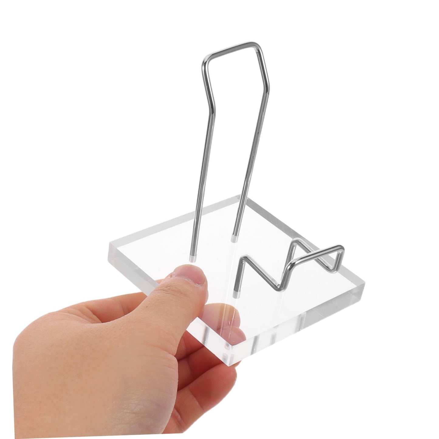 Sosoport Acrylic Crystal Mineral Display Shelf Large Acrylic Display Rack with Silver Iron Frame for Retail Store Office Party Decoration