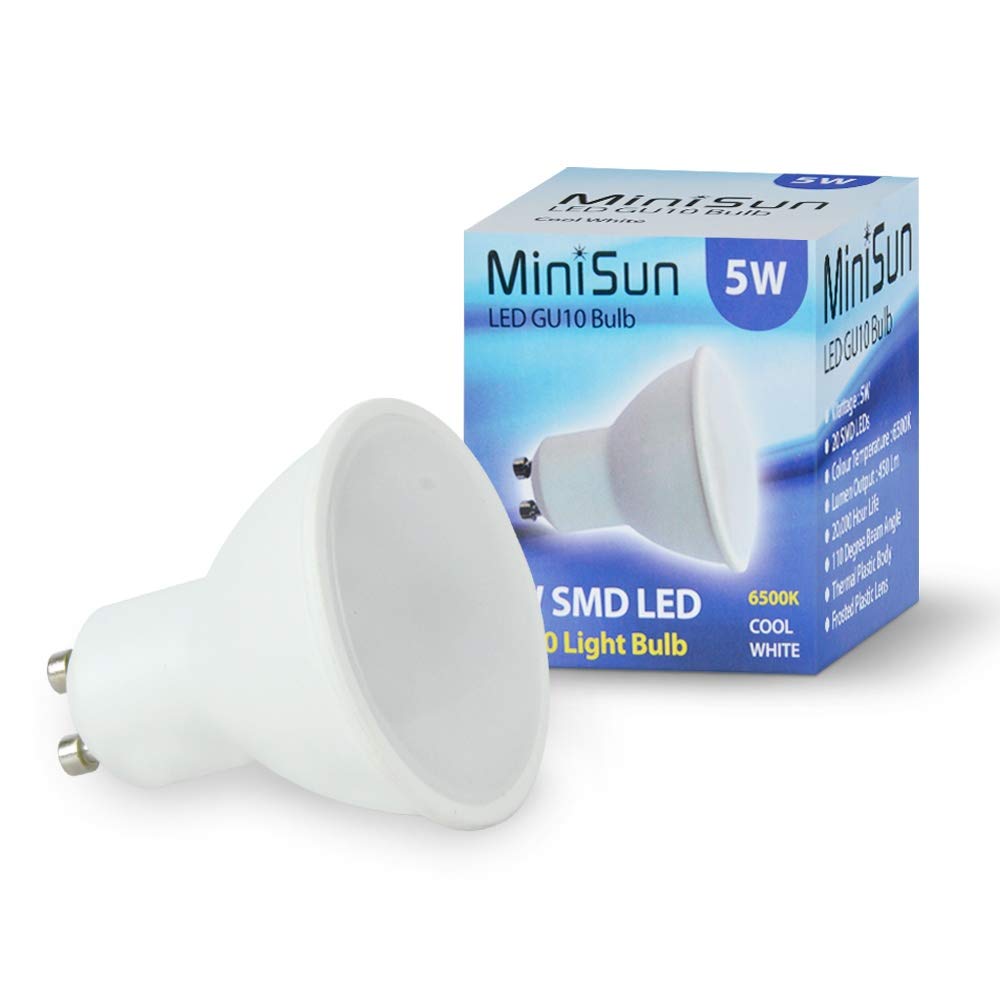 MiniSun | Modern Fire Rated Black Chrome GU10 Recessed Ceiling Downlight/Spotlights | Home Décor, Bedside & Desk Lamp | Pack of 4