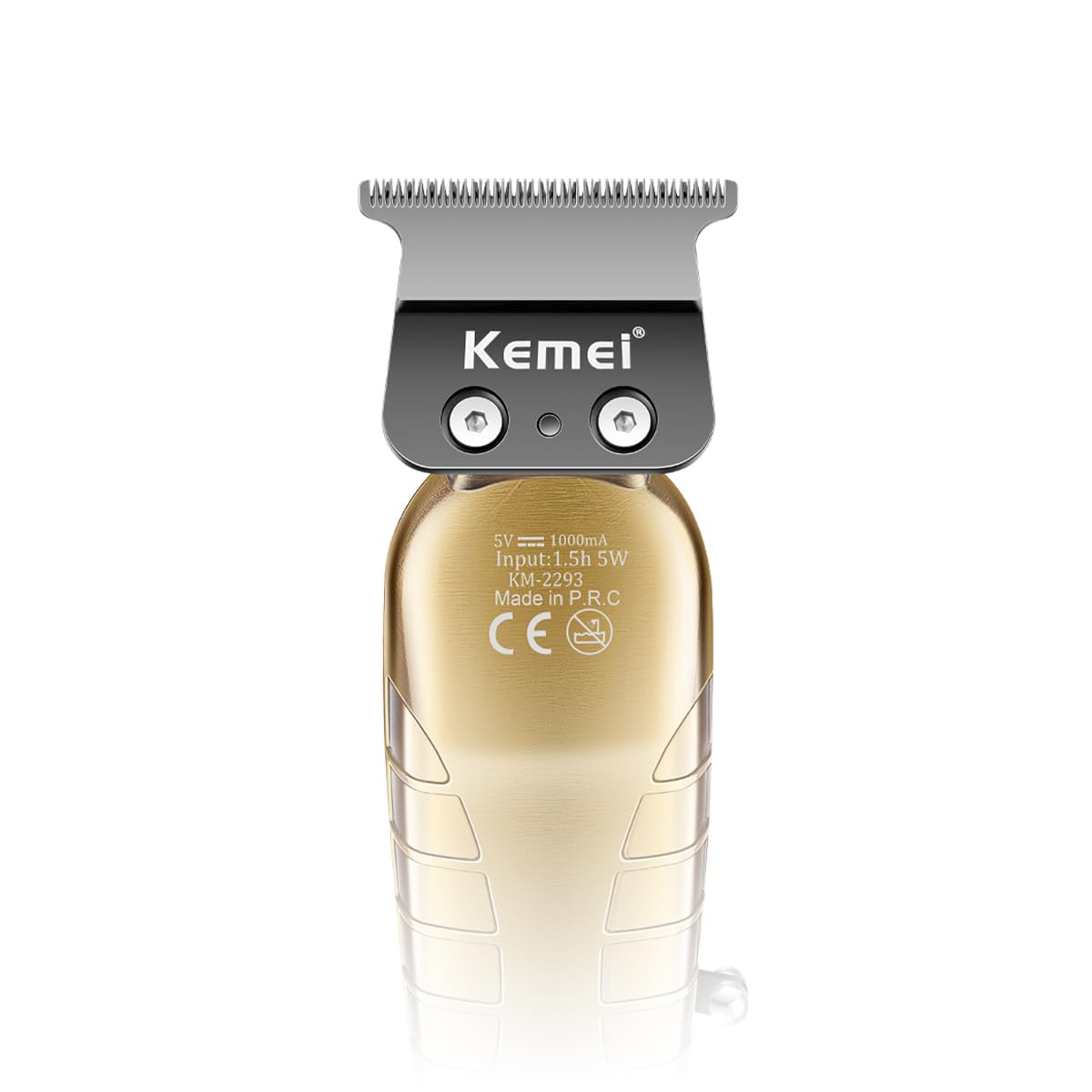 KEMEI 2293 Professional Hair/Beard Trimmer for Men Zero Gapped Hair Clippers for Barber with T Blade, Cordless Rechargeable