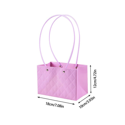 Nikeg Kraft Paper Flower Gift Bags 15Pcs Paper Flower Gift Bag With Handle Rectangle Tote For Wedding Party Birthday Portable Bags Florist Wrap(Flower box style-A)