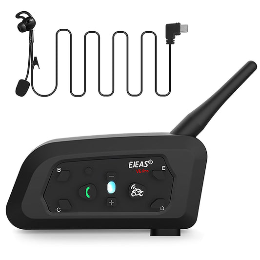 EJEAS V6C Referee Bluetooth Intercom, 2-Way 1200M Professional Referee Headset Communication System with Armband and Right Earpiece for Football and Handball Sports (2PCS)