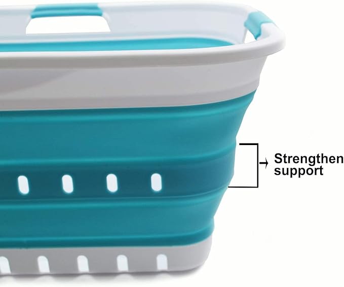 SAMMART 42L Collapsible Plastic Laundry Basket