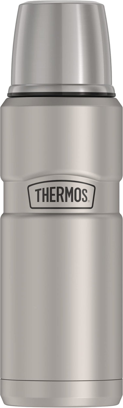 THERMOS Stainless King Vacuum-Insulated Compact Bottle, 16 Ounce, Matte Steel