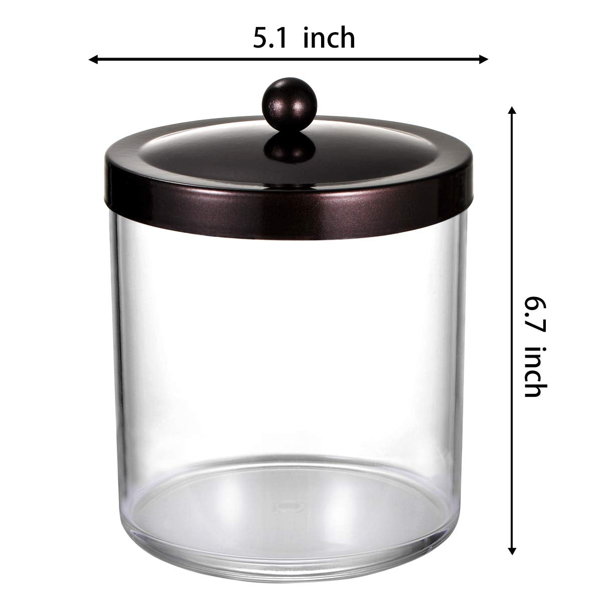 SheeChung 50oz Large Apothecary Jar with Bronze Rust-Proof Lid - Shatterproof Plastic Laundry Pods Container - Rustic Farmhouse Decor Storage Jar for Bathroom Vanity, Kitchen, & Scent Bead