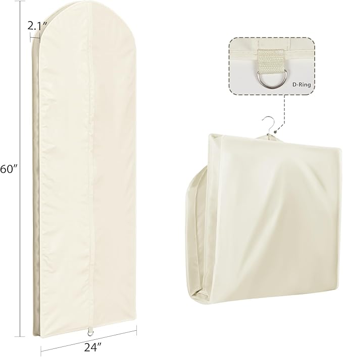 Univivi Premium Breathable Oxford Dress Cover Garment Bag, 60 inch Garment Bag