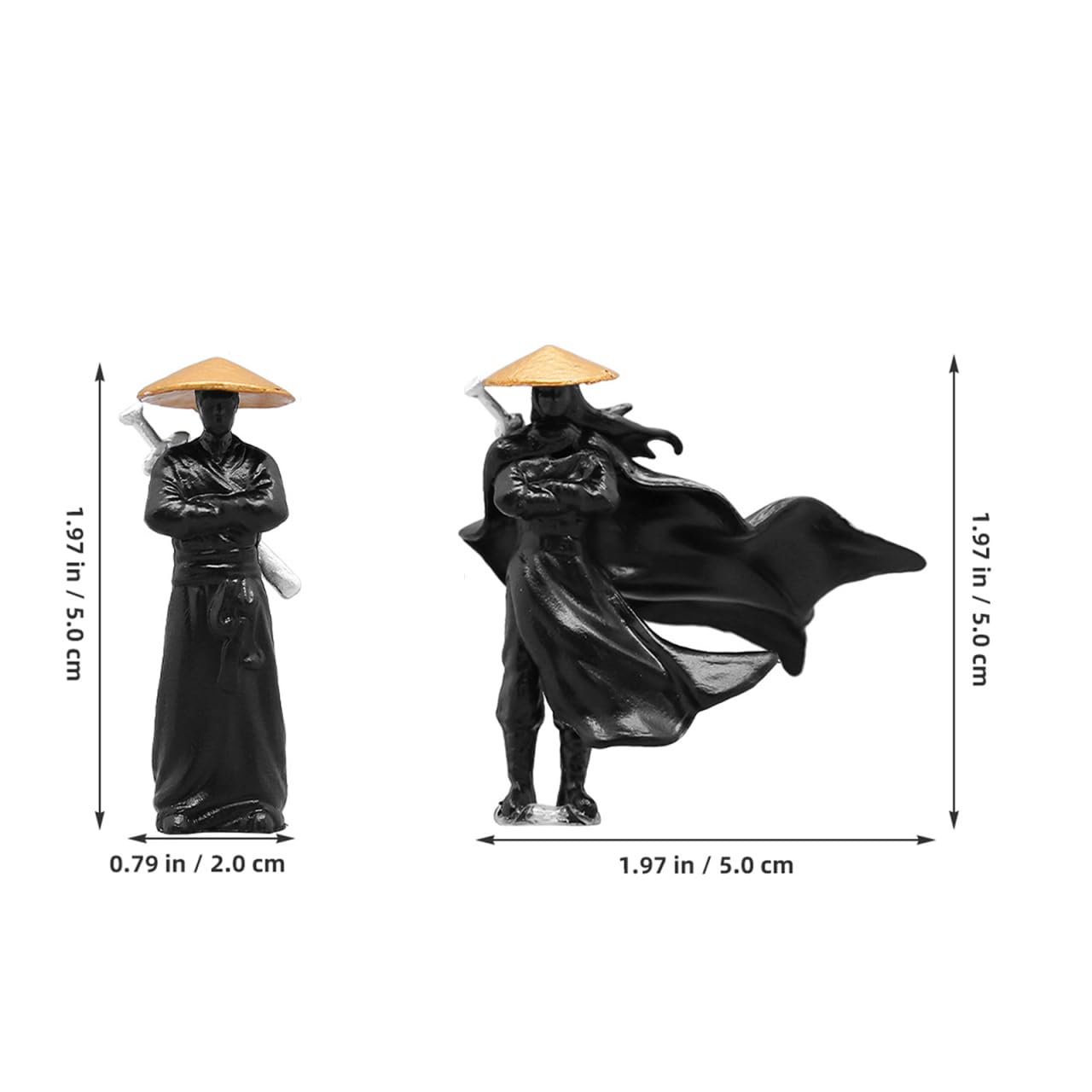 HOLIDYOYO Xiake Small Ornaments Miniature Decorations Resin Ancient Chinese Figurines Micro Landscape Bonsai Decor 1.97 Inch Garden Sculptures