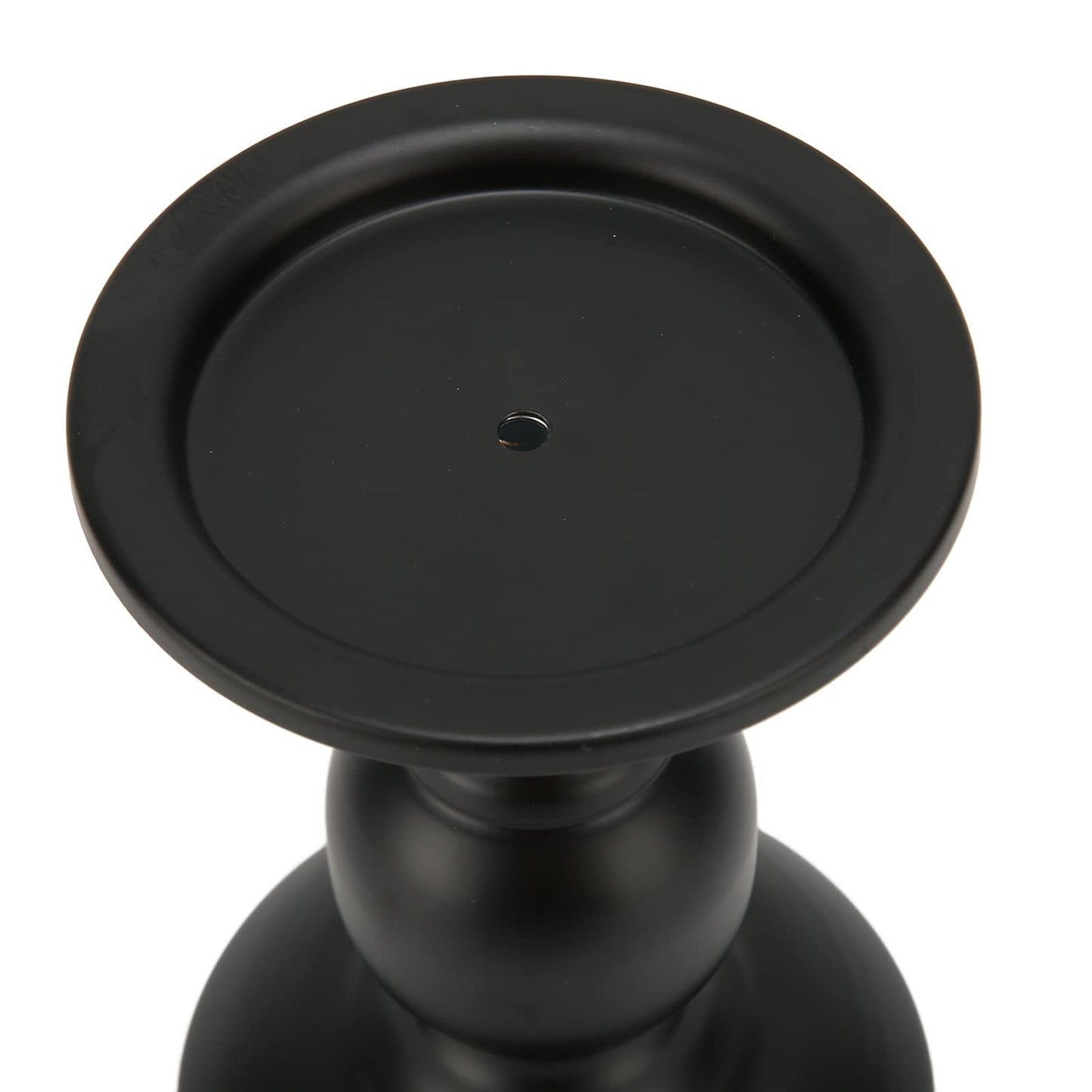 Tyenaza Pillar Candle Holder Rustproof Black Metal Iron Matte Pillar Candle Holder Ornament Dining Table Decoration for Wedding, Dining Table, Party