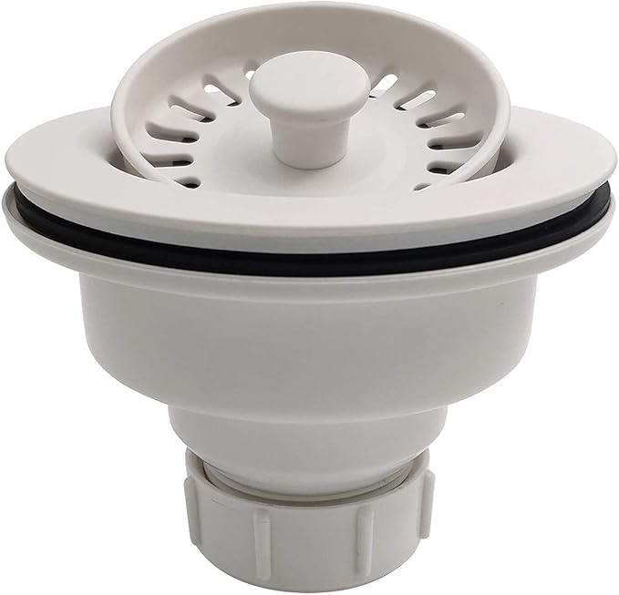 White Polymer Drain Kitchen Sink Drain Assembly