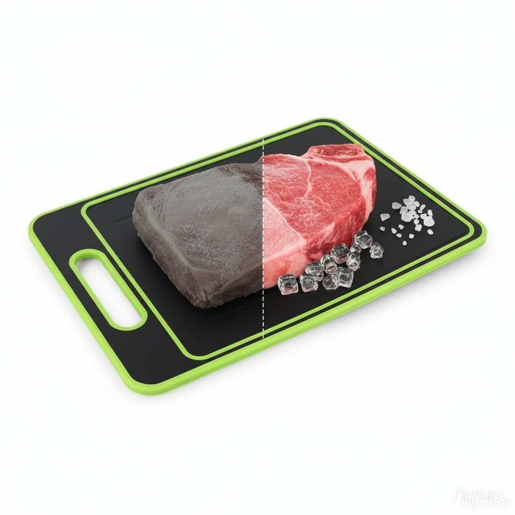 Quick Defrosting Tray for Frozen Meat - Conductive Aluminum Rapid Thaw Plate, Safe Thawing Kitchen Gadget for Home - Natural Heating Defroster Board with Non-Stick Surface, Doubles as Cutting Board