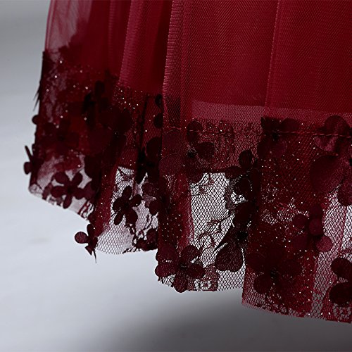 Acecharming Flower Girl Dresses for Wedding, Bridesmaid Baby Girl Pageant Elegant Lace Tulle Baptism Princess Party Dress