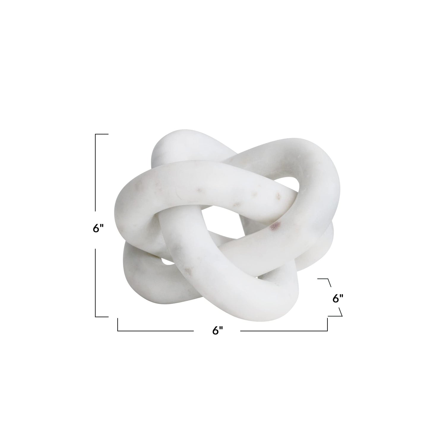 Bloomingville Decorative Interlocking Marble Chain with 3 Links, White