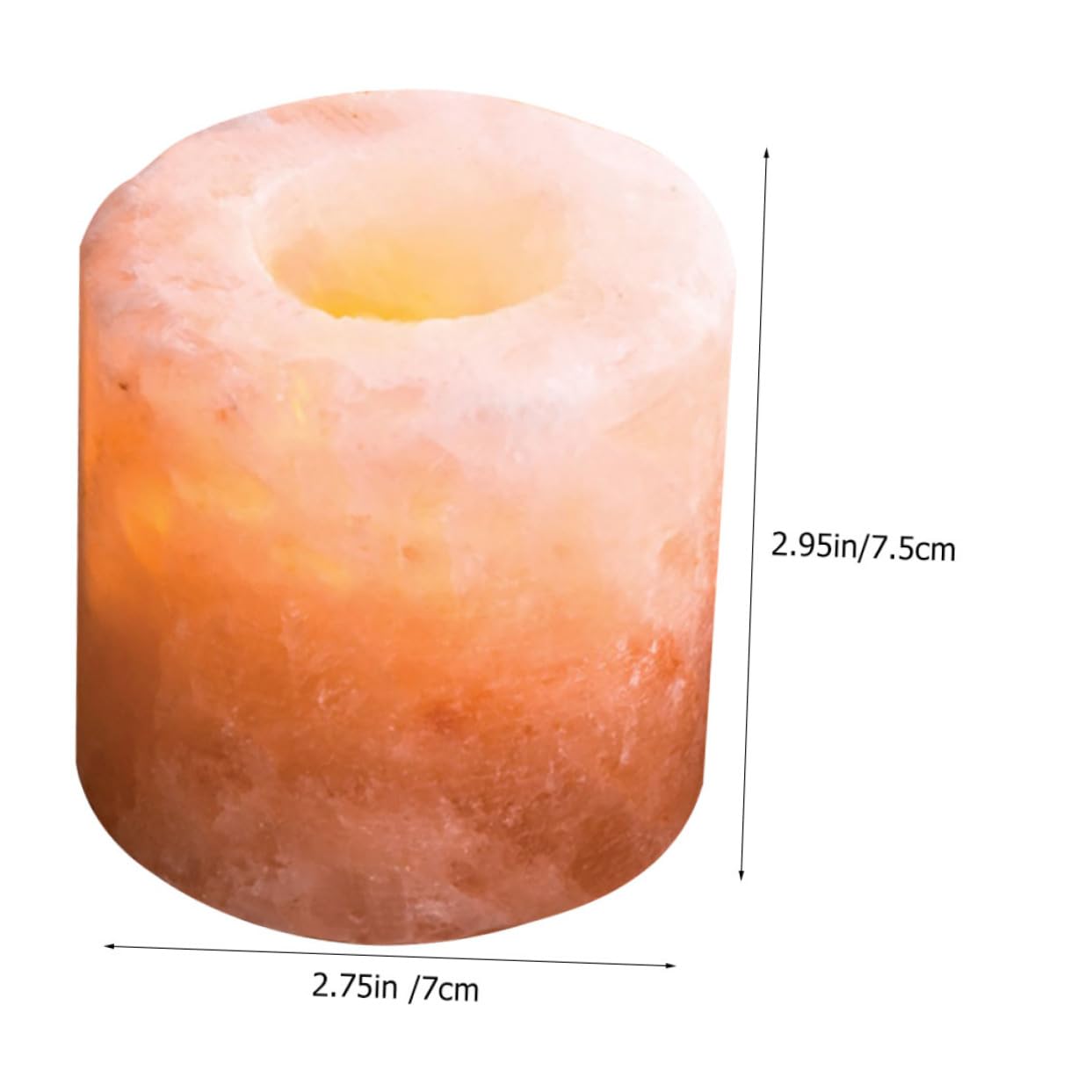 VOSAREA 2pcs Himalayan Salt Candle Holder Decorative Desktop Ornament for Living Room Unique Pattern Design for Dining Table Office Decor Cozy Home Accent