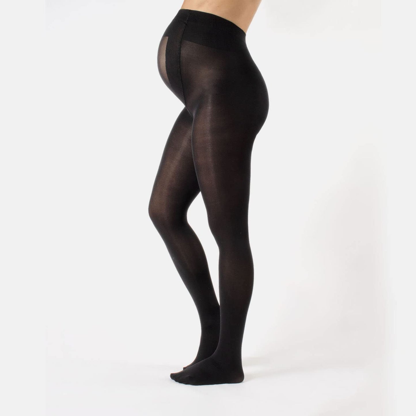 CALZITALY - 2 PAIRS Semi Opaque Maternity Tights, Pregnancy Tights, ComfortableMaternity Pantyhose, 40 DEN | MADE IN ITALY | (L, Black Color)