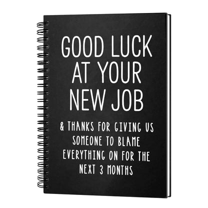 Msticey Good Luck At Your New Job 160 Blank Pages Hardcover Spiral Notebook, Going Away Gift for Colleague Coworker, Funny Coworker Leaving Gift, Goodbye Journal Gift, Farewell Gift for Coworker