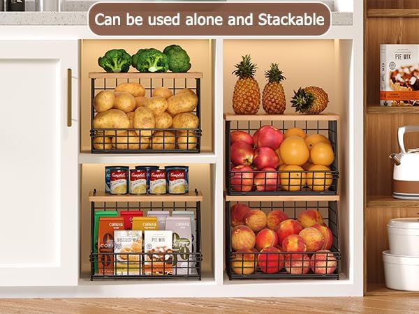2 Set Stackable Wire Basket