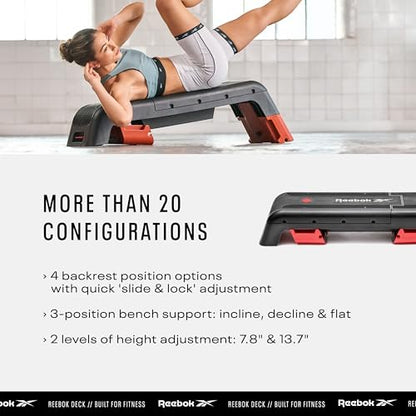 Reebok Deck Multipurpose Adjustable Bench Aerobic Strength Training Incline and Decline2