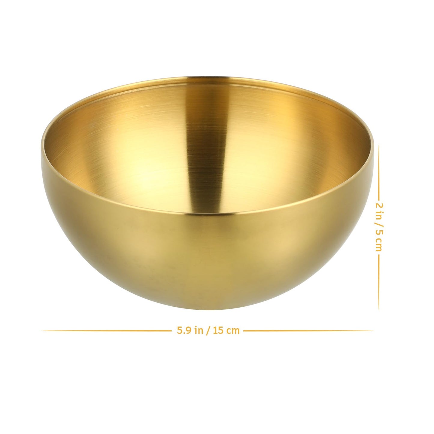 Luxshiny Stainless Steel Salad Bowl Set 2-Pack 5.90 Inch Multi-Functional Fruit Vegetable Storage Bowls with Smooth Rim for Home Kitchen Dining