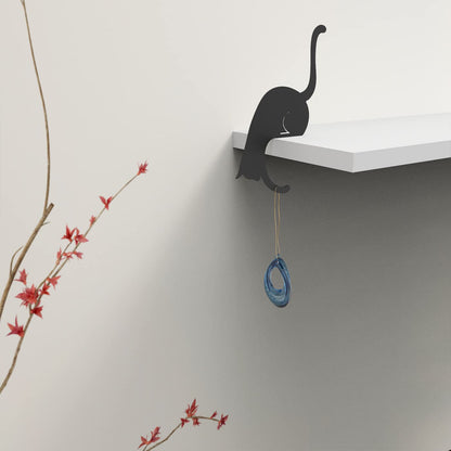 Artori Design Unique Banana Holder Balance Hook - Magic Hook for Hanging Plants Jackets Keys or Stylish Purse Hanger - Perfect for Kitchen Dorm Room Bedroom and Entryway for Home or Office (Cat)