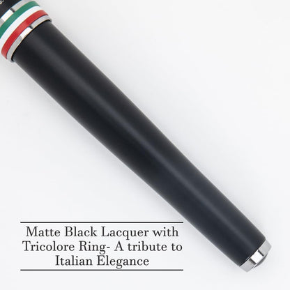 Monteverde USA Aldo Domani Italia Fountain Pen Matte Black – Fine Nib – Free Ink Bottle, Converter & Cartridges – German JoWo Nib – Gift-Boxed Luxury Pen