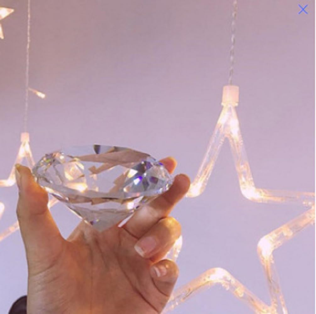 Yiasangly 60mm Crystal Glass Diamond Shaped Decoration, Crystal Diamond Paperweight Jewelry for Home Office Decor, Wedding Centerpieces Decoration, Valentine's Day Gift - Clear