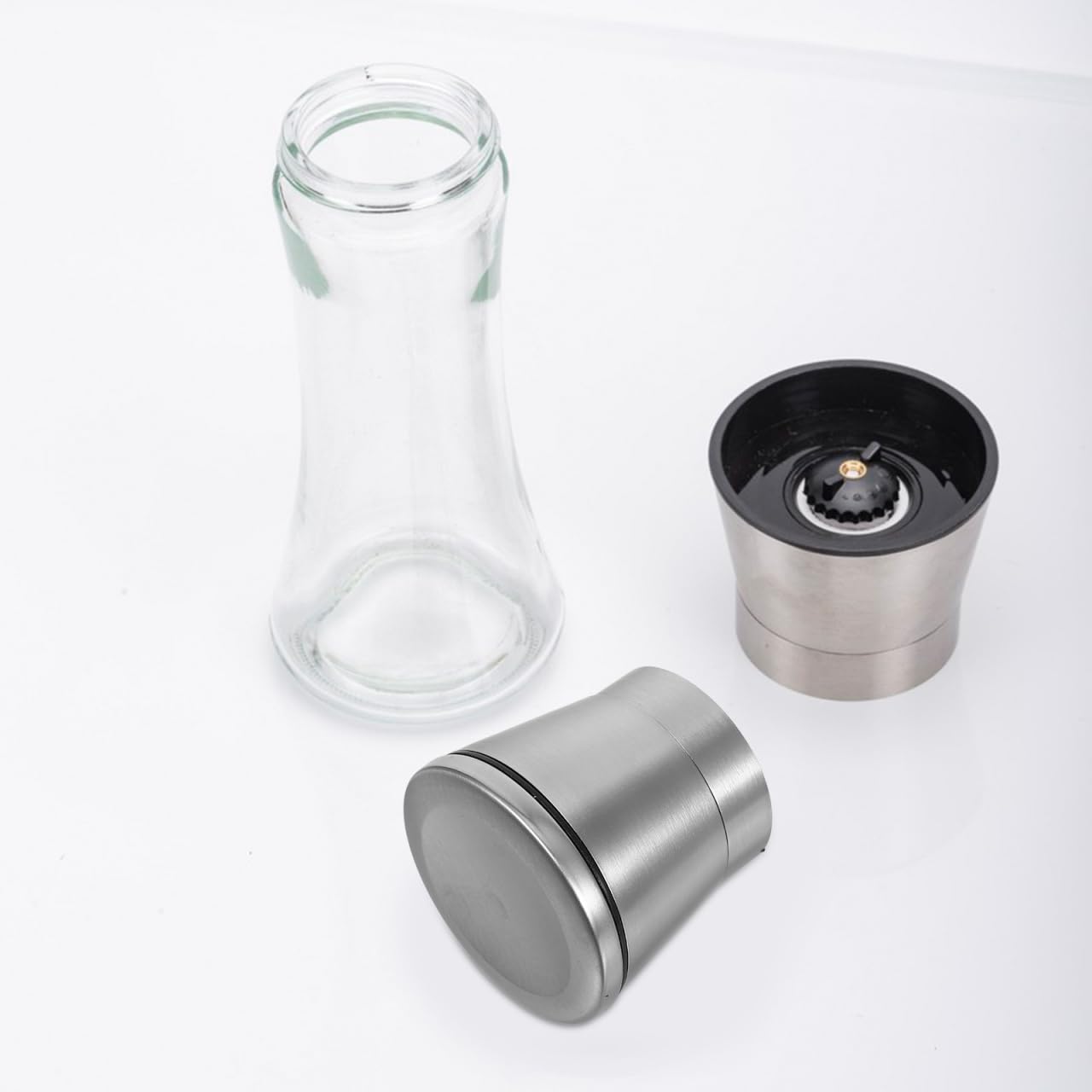 Ipetboom Metal Grinder Caps Replacement Tops for Salt Pepper Mills 2.55X2.55X2.28In Manual Spice Bottle Covers Grinding Caps for Kitchen Use 2Pcs