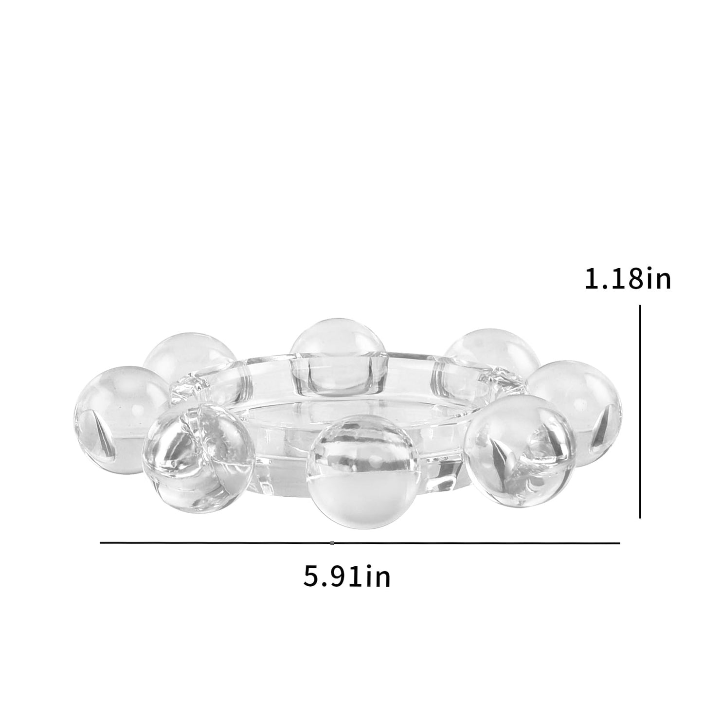Marvala Crystal Bubble Candle Holder, Round Pillar Candlestick Plate Stand for Table Centerpieces, Candle Dish for Home Decor, Modern Decorative, Party, Wedding (Clear)