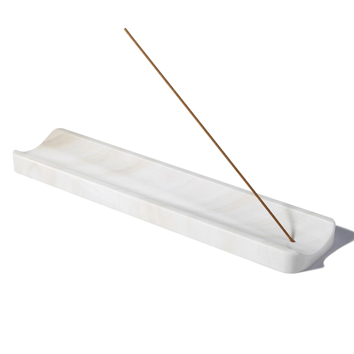 Koville Marble Incense Holder, Incense Holder for Sticks, Incense Sticks Holder Ash Catcher for Meditation Yoga SPA, Natural Stone Incense Burner, Home Table Decor (White)