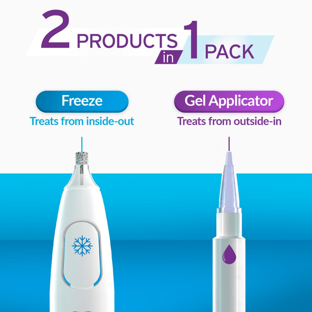 Excilor Warts Duo Power Treatment - Extra Strong Effective Wart Verruca Removal - 2 Devices in 1 Box - Cryo Freeze & Acid Treatment - Hands & Feet - Effective from Day 5 - Clinically Proven