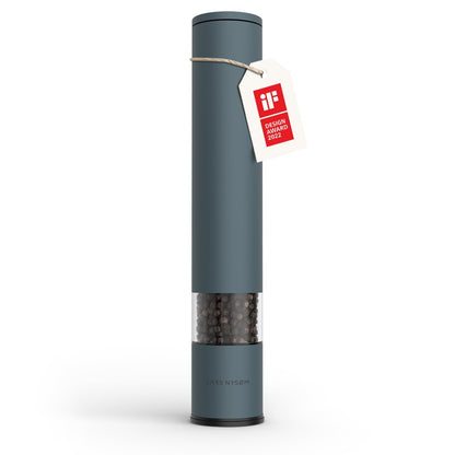 LARS NYSØM Salt Pepper Mill Manual with Adjustable Ceramic Grinder from coarse to fine I Design Spice Mill (Stone Blue)