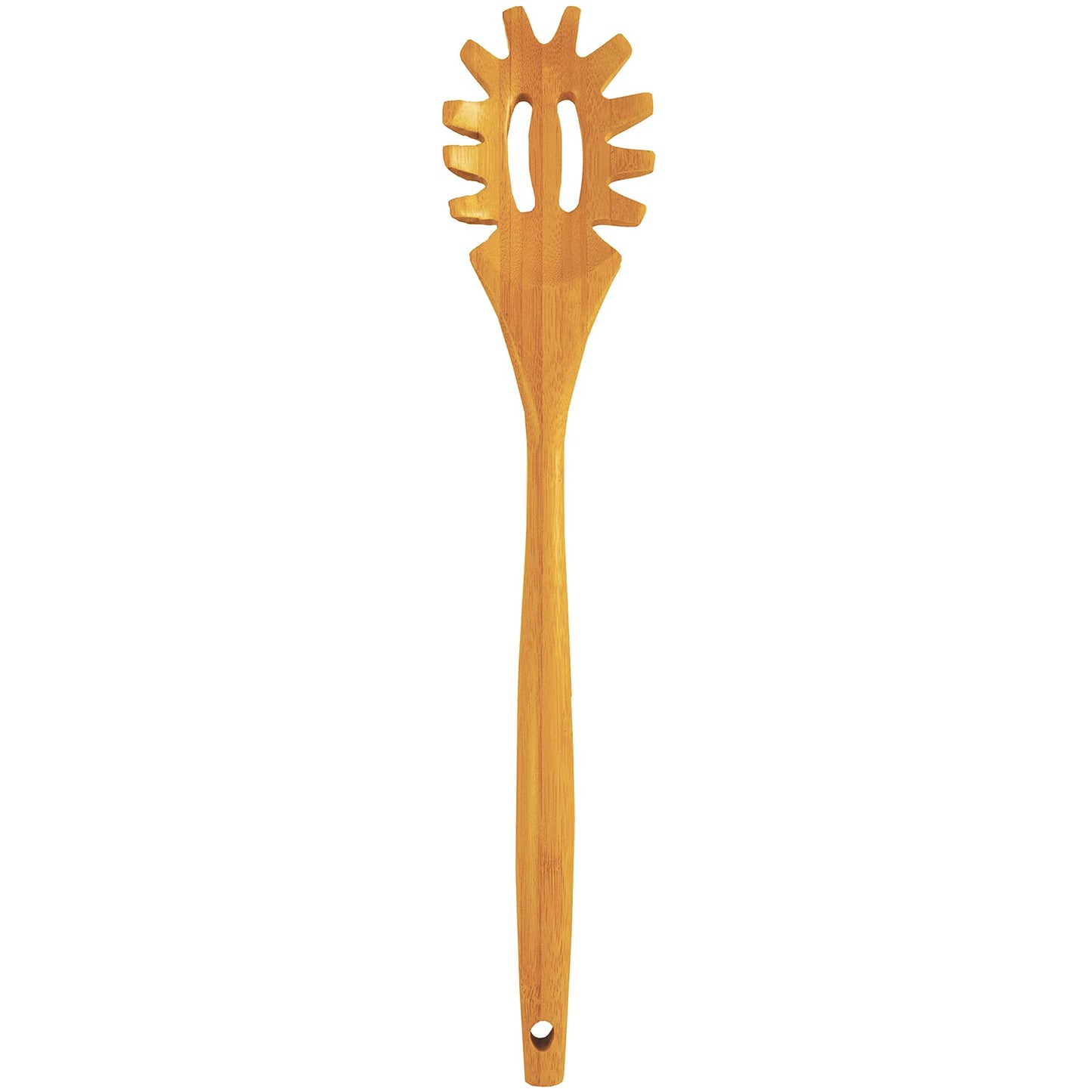 Totally Bamboo 14" Spaghetti Spoon – Natural Bamboo Pasta Server with Teeth | Eco-Friendly, Nonstick Safe, Durable Kitchen Utensil