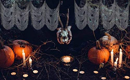 Tmflexe 6 Pack Creepy Cloth 30 x 72 Inch, Spooky Halloween Polyester Decorations Scary Gauze Cloth Doorways Indoor Halloween Decorations Outdoor Yard Home Wall Decor