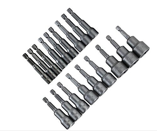 6-19mm Magnetic Nut Setter Driver Drill Bit Set 1/4 inch Hex Shank Quick Change Metric Nut Driver Set - 10pcs