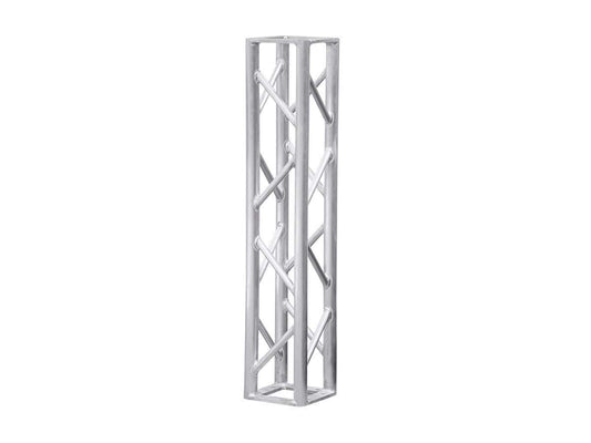 Monoprice 8in x 8in Lite Duty Box Aluminum Lighting Truss, Straight Section - 1 Meter (3.28 Feet) With Hardware, 500 lbs Capacity, 1.5-Inch Tubes - Stage Right Series